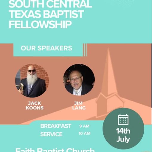 South Central Texas Baptist Fellowship meeting, July 14, 2026